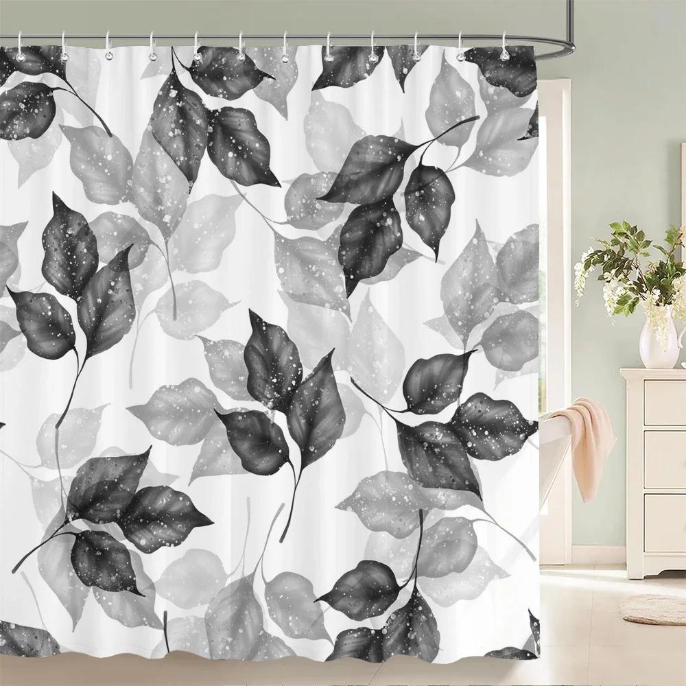 Palm Trees Leaves Shower Curtain Bathroom Waterproof Polyester Shower Curtain Printing Curtains for Bathroom Shower with Hook0