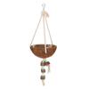 Nature Coconut Hanging Cage Bird Nest Shell Swing Parrot Biting Toy Pet Supplies