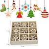 DIY Christmas Wooden Ornaments Ornaments With Ropes Xmas Christmas Decorations Hanging Kit Slices Wooden 72pcs