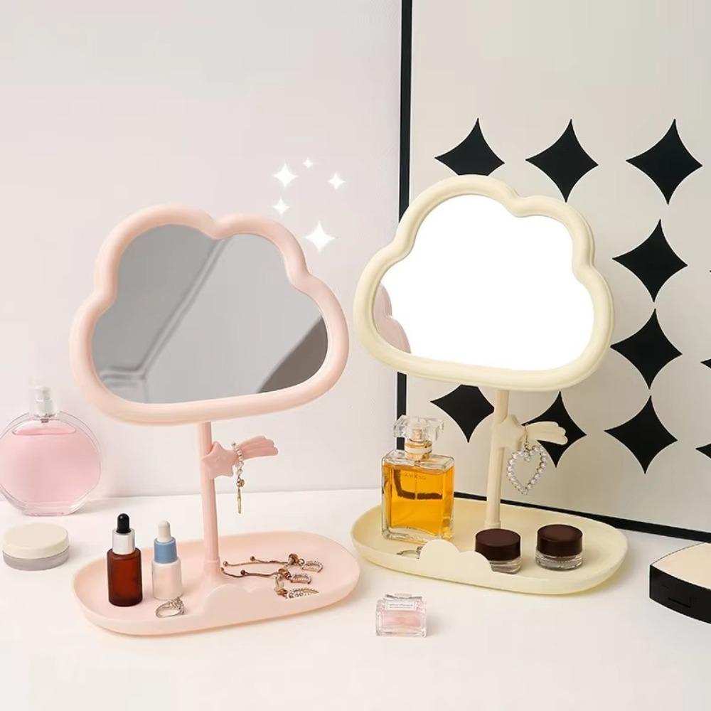 

Multifunctional Cloud Shaped Mirror Removable Tabletop Mirror New Decorative Mirrors cat pink