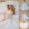 White Off Shoulder Wedding Dress Doll Clothes for Barbie Doll Outfits Evening Party Dresses for 1/6 BJD Doll Toy Kid