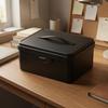 Lockable Storage Box Combination Lock Organizer Portable Bin with Carry Handle and