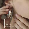 Pendientes de Esqueleto y Rosa Acrílicos Adorno Colgante Regalo de Halloween Personalidad de Terror Pendientes Creativos de Calavera