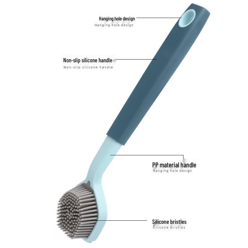 Long-Handled Non-Stick Pot and Dish Scrubbing Brush for Kitchen Cleaning