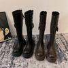 Fashion leather platform British style two wear tall boots knight boots women 2025 new long boots autumn and winter