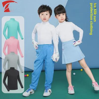 Koszulka golfowa z długim rękawem TTYGJ dla dzieci, z jedwabiu lodowego chroniącego przed słońcem