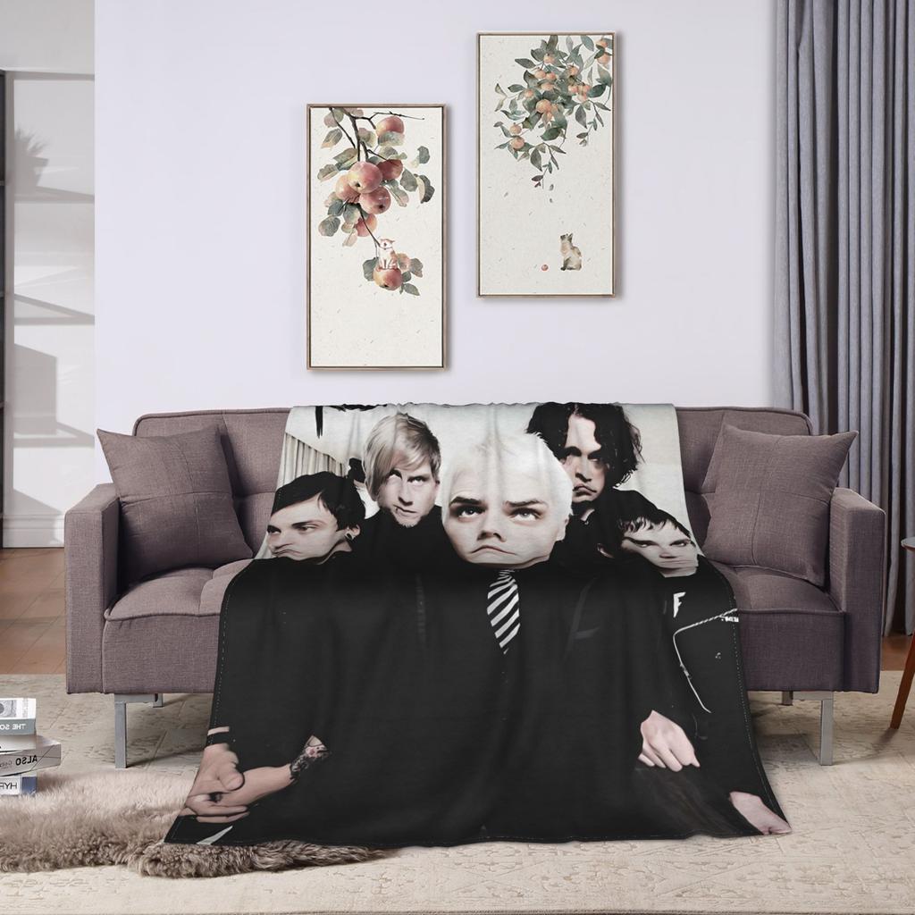 Soft BlanketChild Picnic My Chemical Romance Band Throw Blanket  Flannel Bedspread For Living Room Street Trend Sofa Bed Cover