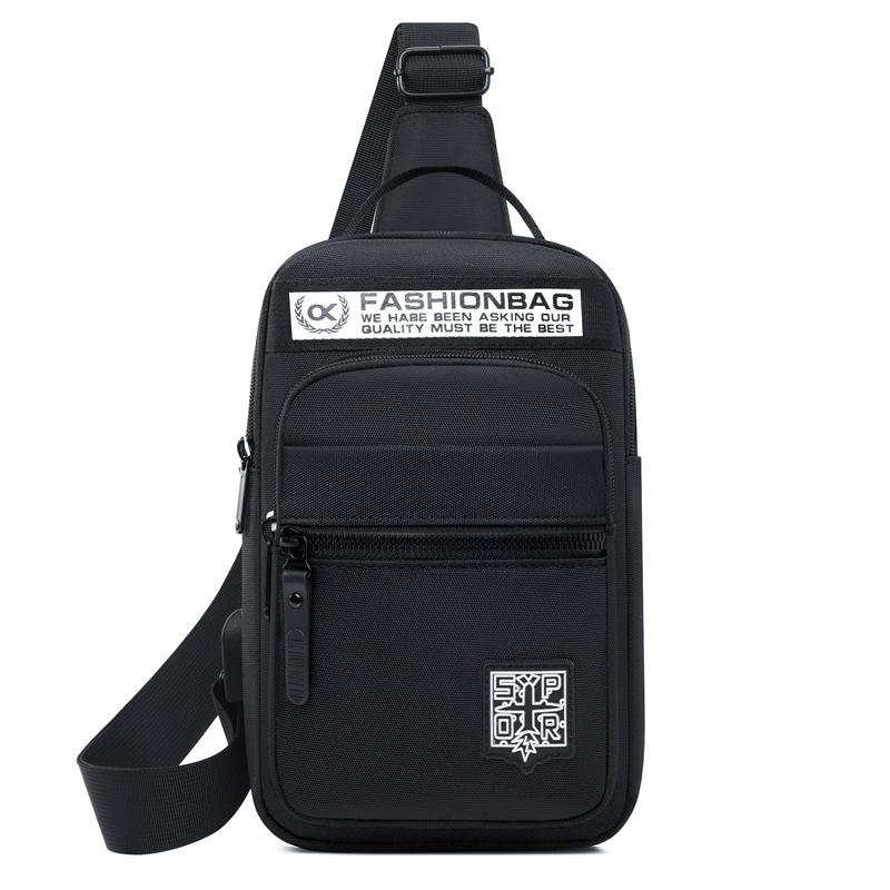 Breast bag men's high-end new single shoulder satchel casual fashion Oxford cloth chest bag outdoor sports lightweight backpack