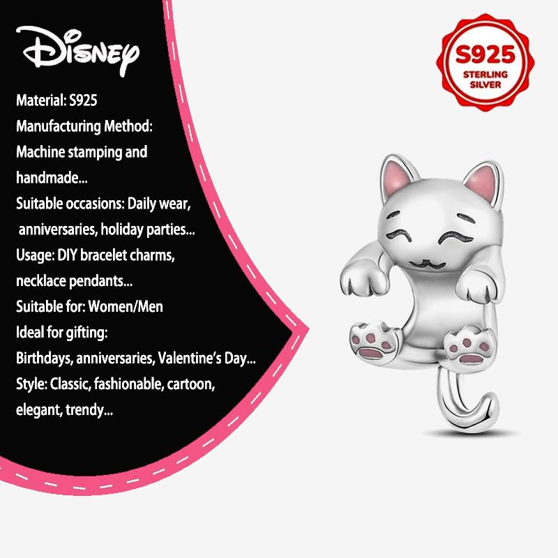 New Disney 925 Silver Winnie & Stitch Charms for Bracelet Necklace DIY Jewelry Gifts Holiday Party
