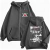 Felpa con cappuccio e zip Grafica Occhi Anime Uomo Donna Moda Manga Oversize Giacca con zip Unisex Casual Vintage