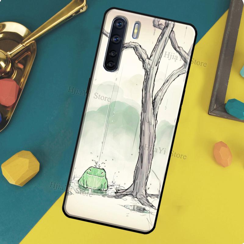 Cute Cartoon Frog Case For OPPO A96 A76 A16 A94 A74 A54 A77 A17 A16 A52 A72 A91 A93 A5 A9 A31 A53 A57s Cover