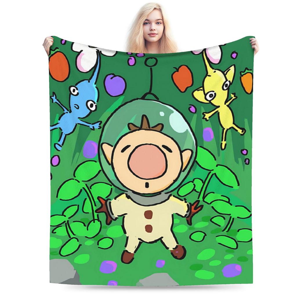 Pikmin Game Blanket Quality Super Warm  Throw Blanket Winter Kids Adult Living Room Fluffy Bedspread