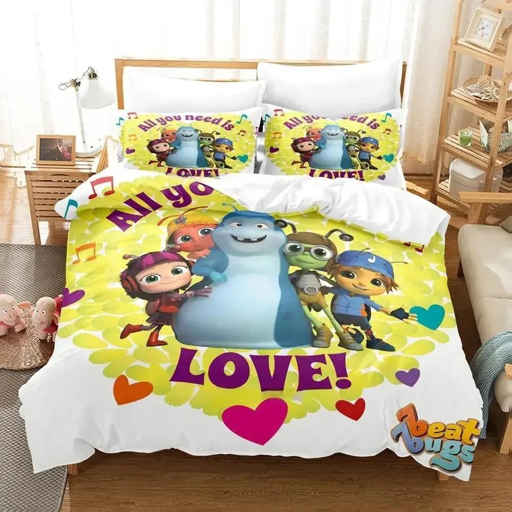 3D Print Anime Beat Bugs Printed Bed Set Duvet Cover Pillowcase Bedding Set Bed Linen Sheet Quilt Cover Full Queen King Size
