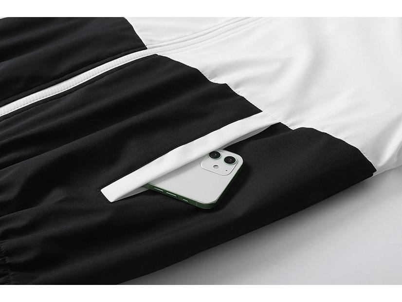 Men's Casual Color Block Hoodie Two-Piece Set for Back-to-School and Outdoor Sports