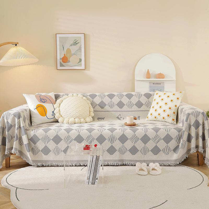 Geometry Chenille Sofa Cover Cloth Sofa Blanket Cover Full Cover Universal Couch Towel Cover Dust Proof Sofa Cushion Cover