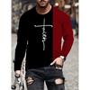 2025 3D Wolf Print Men's Round-neck T-shirt Street-style Men's Long-sleeved T-shirt Autumn-winter Daily Casual Men's Warm Top