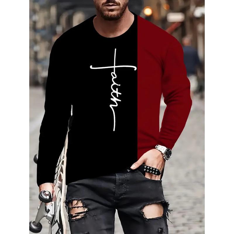 2025 3D Wolf Print Men's Round-neck T-shirt Street-style Men's Long-sleeved T-shirt Autumn-winter Daily Casual Men's Warm Top