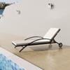 Day and Night - Day and Night Lounger with Cushion and Black Synthetic Rattan Wheels