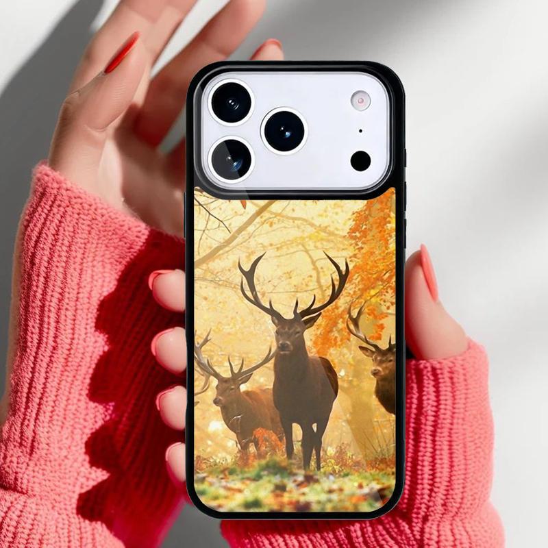 Stag Bull Moose Reindeer Deer Phone Case for iPhone 17 Air 16e 15 14 13 Pro Max Back Cover for 12 11 Pro Coque