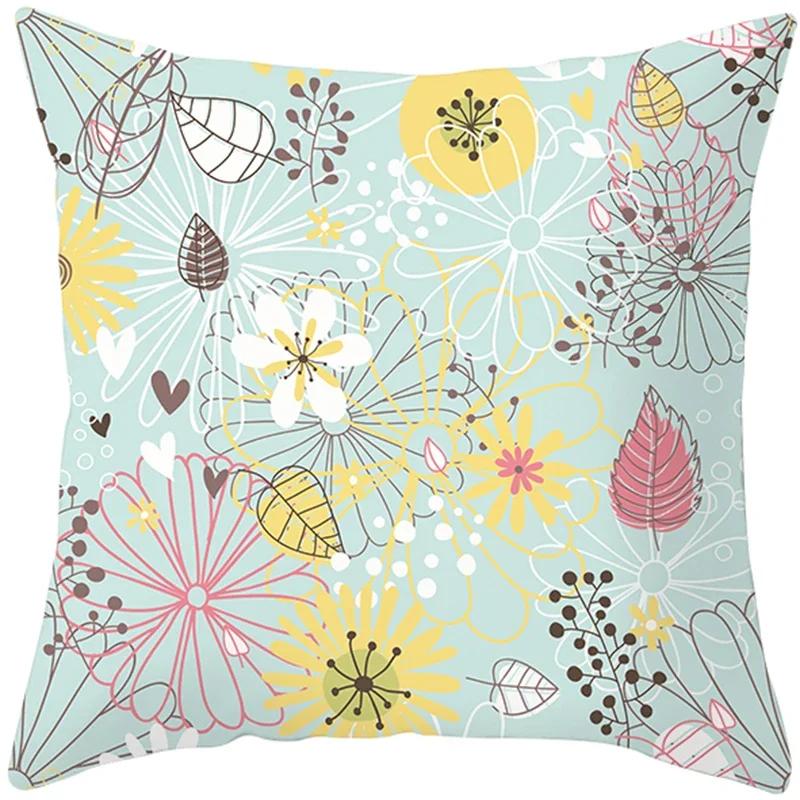 Tropical Style Fruit Cactus Printed Pillow Case Home Decor for Sofa Office Polyester Throw Pillow Cover Decorative Cushion Cover