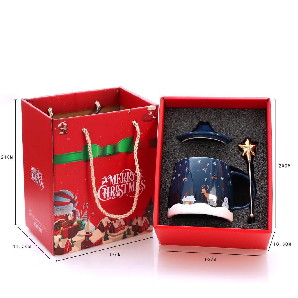 Christmas Mug High Value Creative Ceramic Cup Santa Coffee Cup Gift Box Souvenir Water Cup Gift