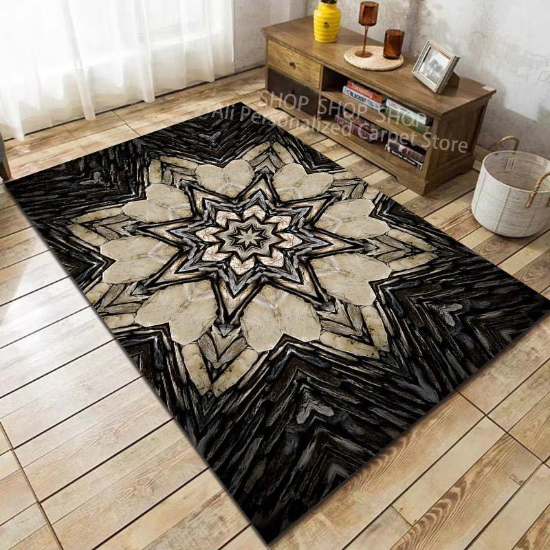 1PC Stone Mosaic Art Printed Carpet for Living Room Bedroom Sofa Home Decoration Non-slip Floor Mat Modern Carpet Large Size