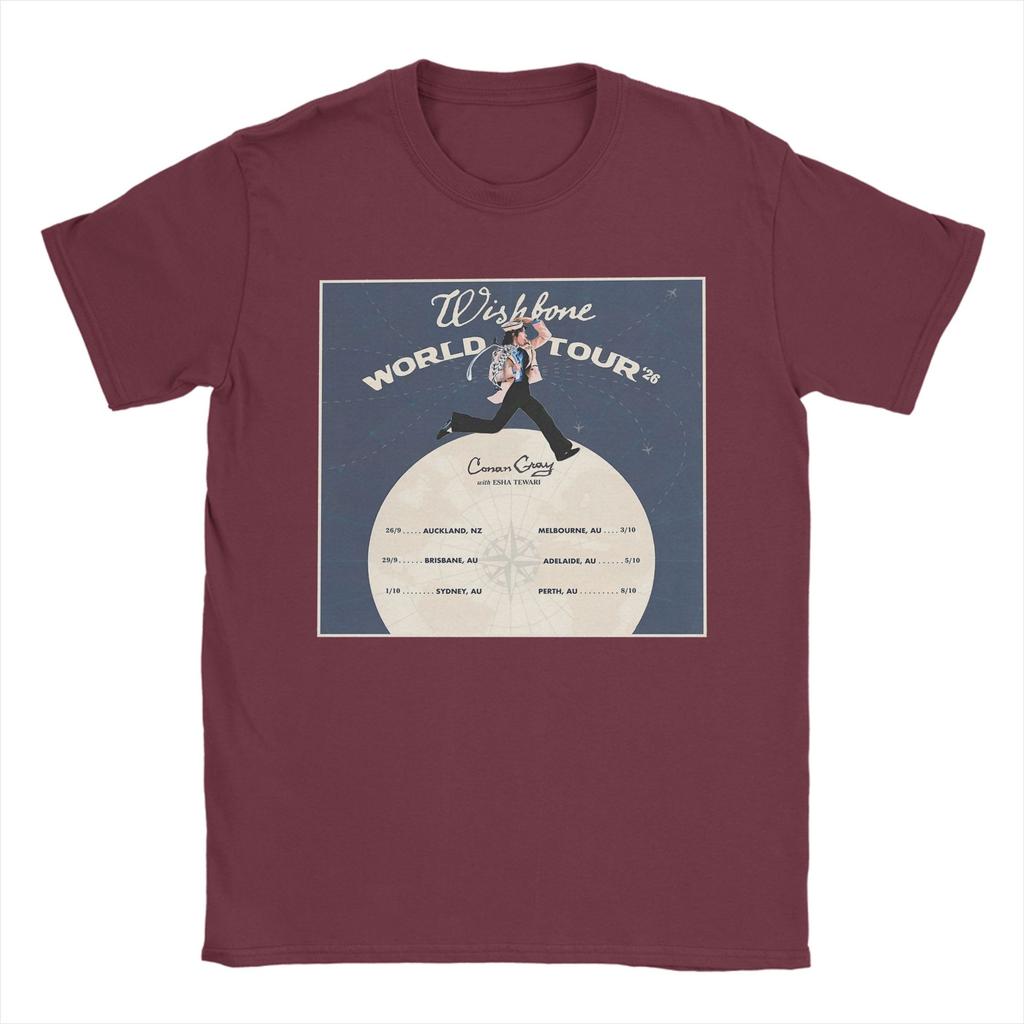 Unisexs Conan Gray Wishbone World Tour 2026 T Shirts  Cotton Clothes Funny Short Sleeve O Neck Tees Gift Idea TShirt