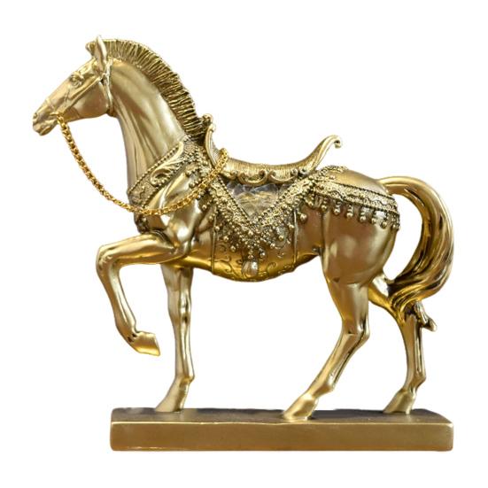 Realistic Horse Figurine Handcrafted Pony Resin Statue Simulated Farm Animal Sculpture Home Office Desktop Decoration Ornament