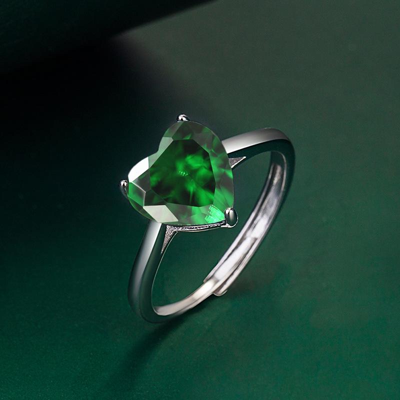 

Nice Ring Charms 925 Sterling Silver Moissanite zircon Adjustable Simplicity For women Jewelry Wedding Plated 18K White Gold resizable