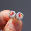 Hot-selling crystal zircon stud earrings slightly inlaid with white diamonds, fashionable and simple earrings for women