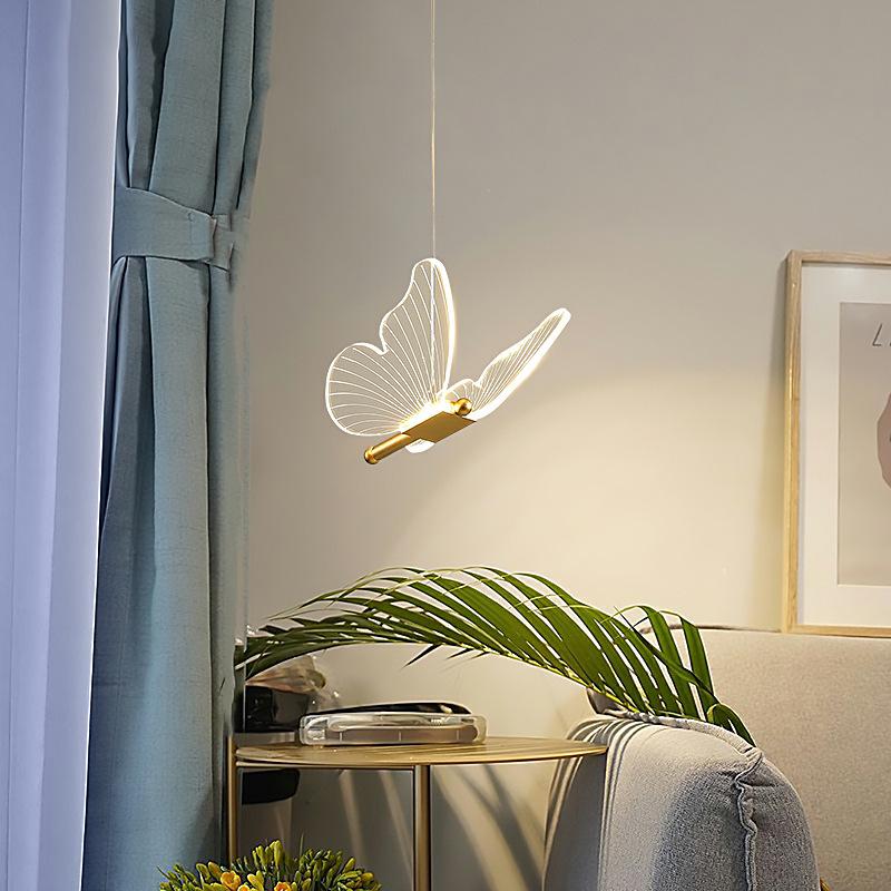 Nordic Modern Butterfly LED Chandelier for Bedroom & Bar Counter