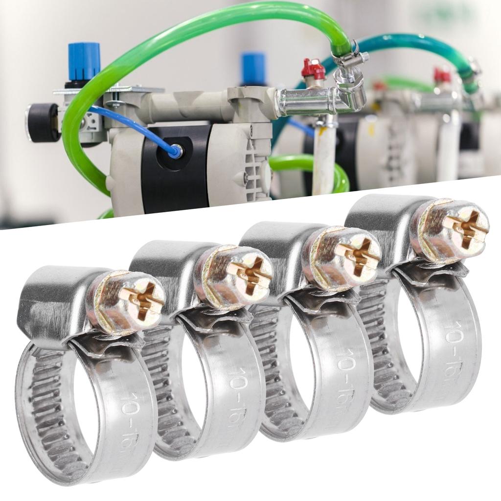 20Pcs Hose Clamp Stainless Steel Rustproof Anticorrosion Sturdy Hose Clip for Motor Vehicles Petrochemicals