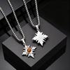 Vintage Punk Natürlicher Tigerauge Stein Geometrischer Anhänger Halskette für Herren Mode Edelstahl Hals Schmuck Geschenk