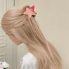 1pc New hair accessory with small design, pink five pointed star clip, contrasting star double-sided braided hair clip