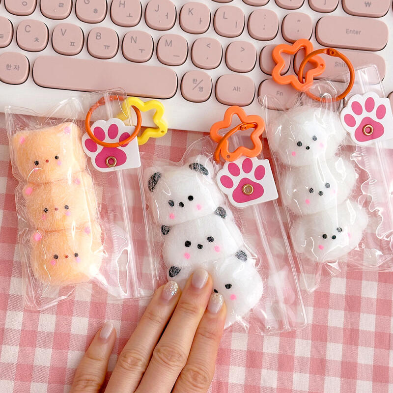 1 Box of 15 Soft, Fluffy Keychains