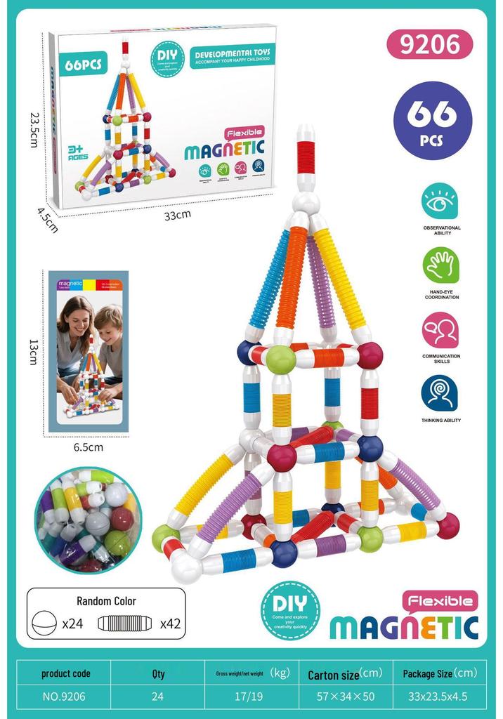 Creative Telescopic Magnetic Puzzle Stick for Early Learning and Decompression