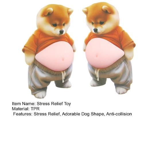 1 Pair 3D Belly Dog Anti-collision Sticker Anxiety Stress Relief Elastic Tummy Cartoon Puppy Decal Fat Belly Animal Buffer Sticker