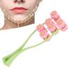 Face Roller Multiple Rollers Concave Convex Particles Comfortable Handle Multiple Rollers V Shaped Face Massager