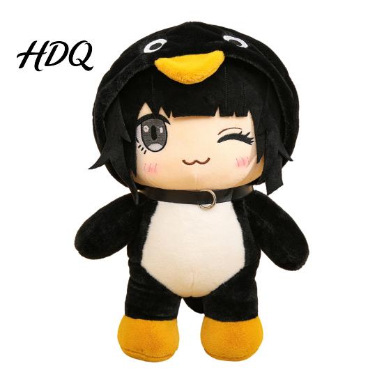 Sitting Penguin Plushie Cartoon Girl Plush Toy Standing Lying Stuffed Doll Washable B