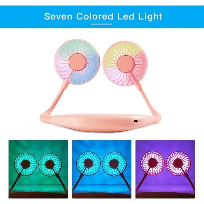 Portable Fan, Mini Portable Fan, Mini USB Fan, 3 Speeds, 360° Rotation with LED Light for Campi A106