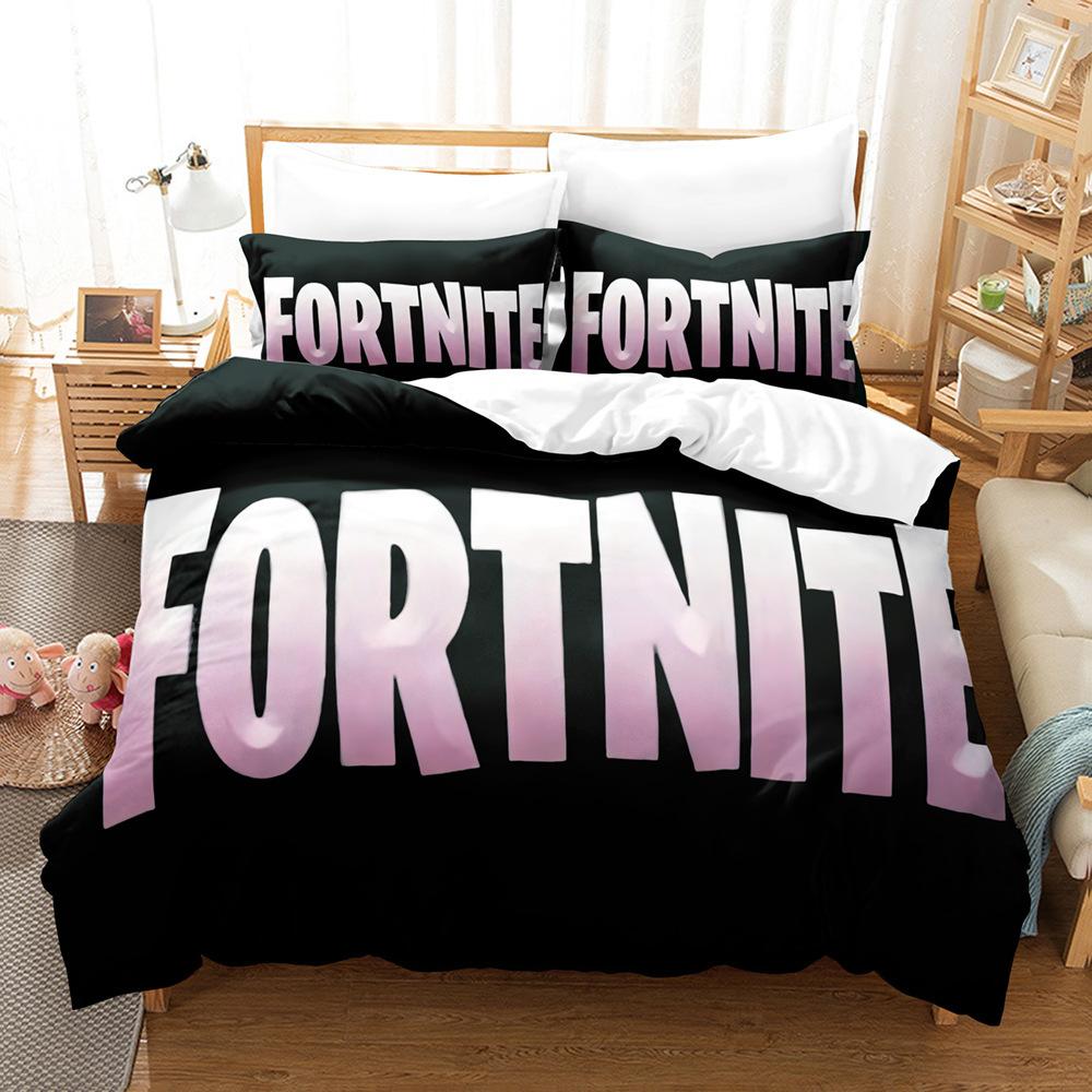 

Cartoon Game Mini World Fortnite Quilt Set Three-Piece Digital Printing Three-Piece Set cover 90 * 190 and 50 * 75 * 1