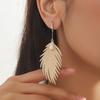 Fashion Feather Drop Earrings Elegant Metal Faux Pearl Dangling Earrings for Women Hypoallergenic Earrings for Daily Wear Party