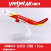 דגם מטוס 1/400 16 ס"מ עבור A320 Vietjet Airlines מטוס מסגסוגת עם תושבת קישוט דגם מתכת מסגסוגת