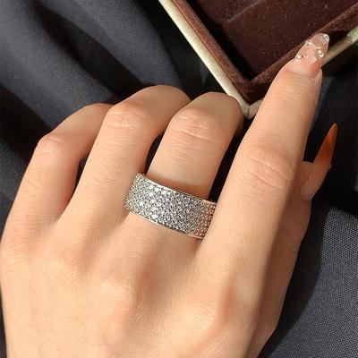 Five Row Diamond Rings  Men and Women's Personalized Fashion Jewelry  European and American Fashion Universal Rings