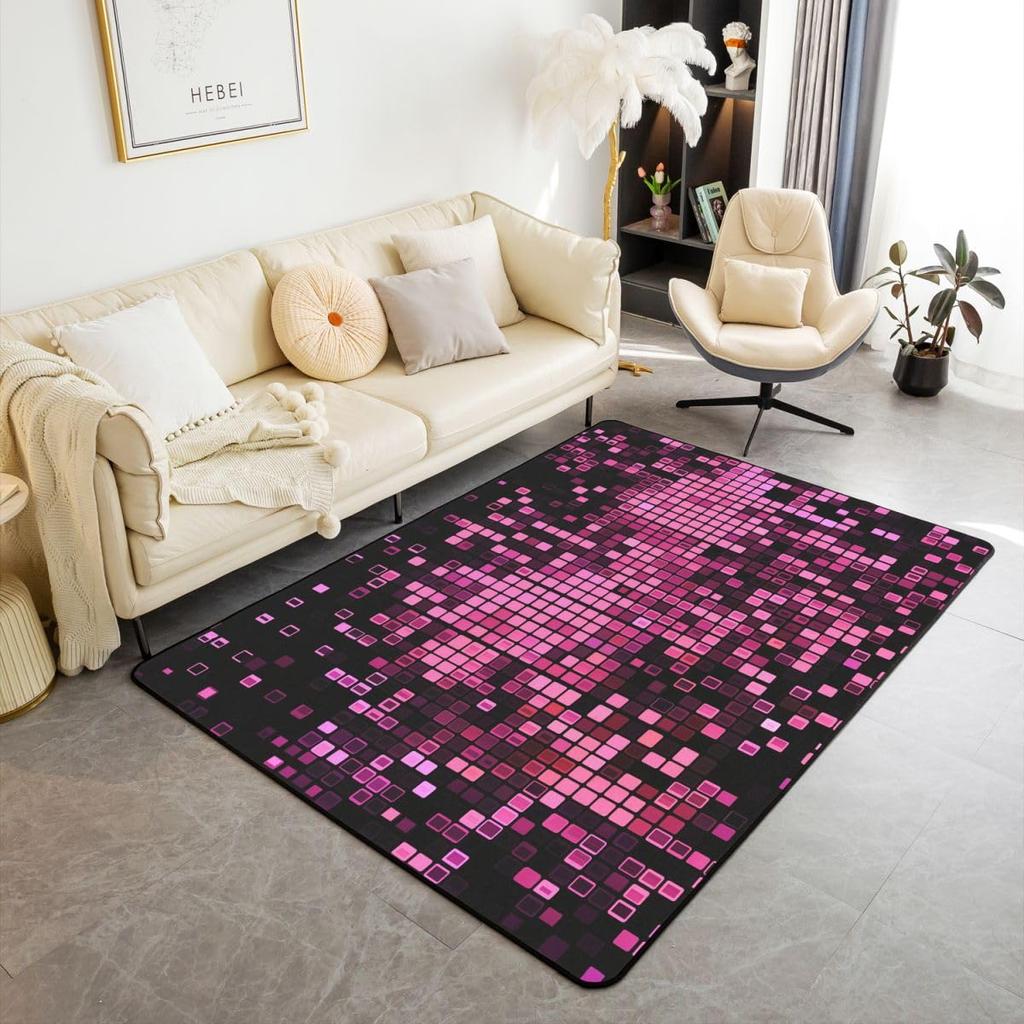 Erosebridal Red and Black Swirl Rugs for Living Room Bedroom - 3D Geometric Abstract Art Area Rug 3 x 5 for Kids Boys Girls, Hole Circle Was