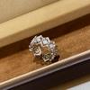 Gyémánt lóhere nyitott gyűrű szimulált 7A magas szén tartalmú gyémánt 18k arany textúra tele gazdagsággal és szerencsével mindennapi viselet