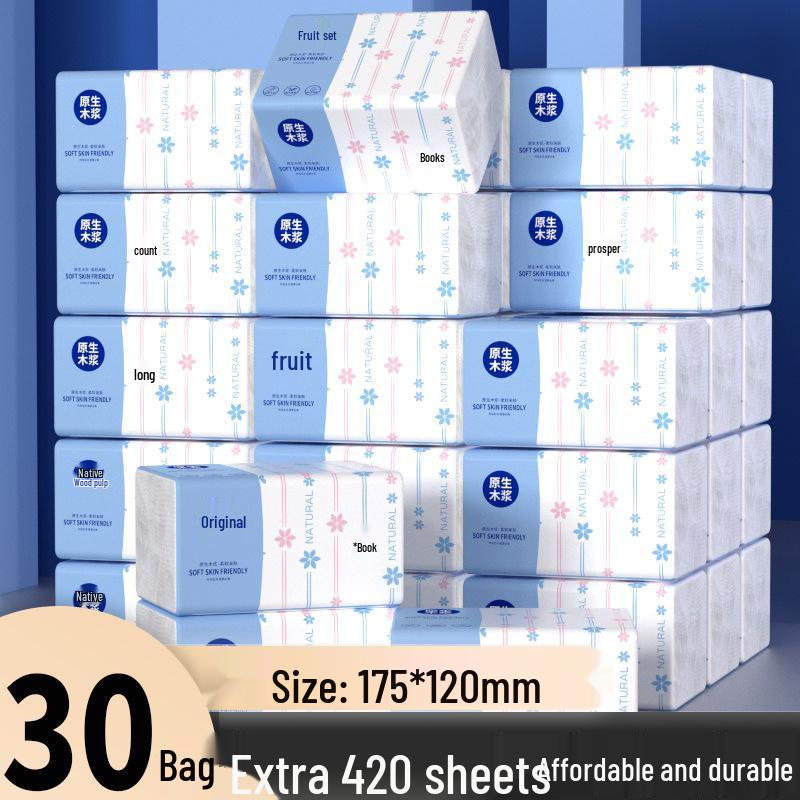 To Moxi Boxed Tissue Paper, 420 Sheets, 5-Ply, Large Pack, Napkin/Toilet Paper Replacement
