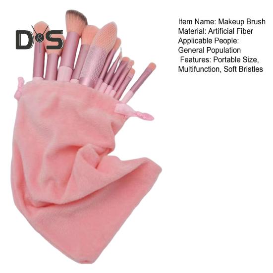 13Pcs/Set Makeup Brush Kit Portable Professional Foundation Loose Powder Blush Eyeshadow Concealer Lip Eyebrow Blending Cosmetic Brush Tools