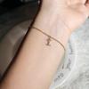 Classic Pave Zirconia A-Z Letter Bracelet Women Fashion 26 Initials Stainless Steel Chain Charm Bracelet For Women Jewelry Gift