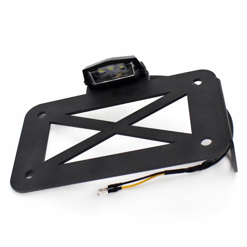 Retro American Cruiser Motorcycle Side License Plate Holder with Light Bracket